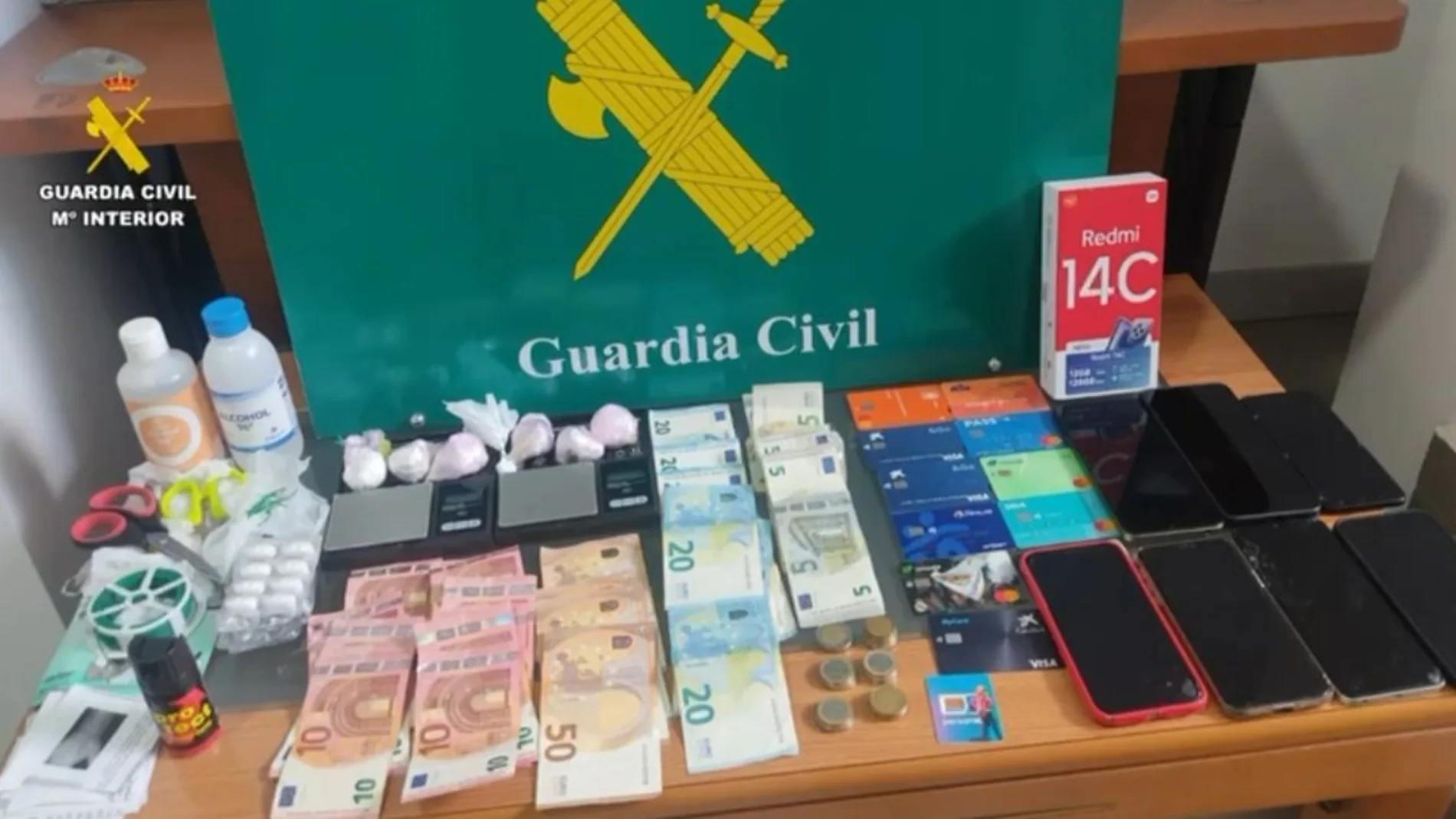 Droga intervenida por la Guardia Civil.