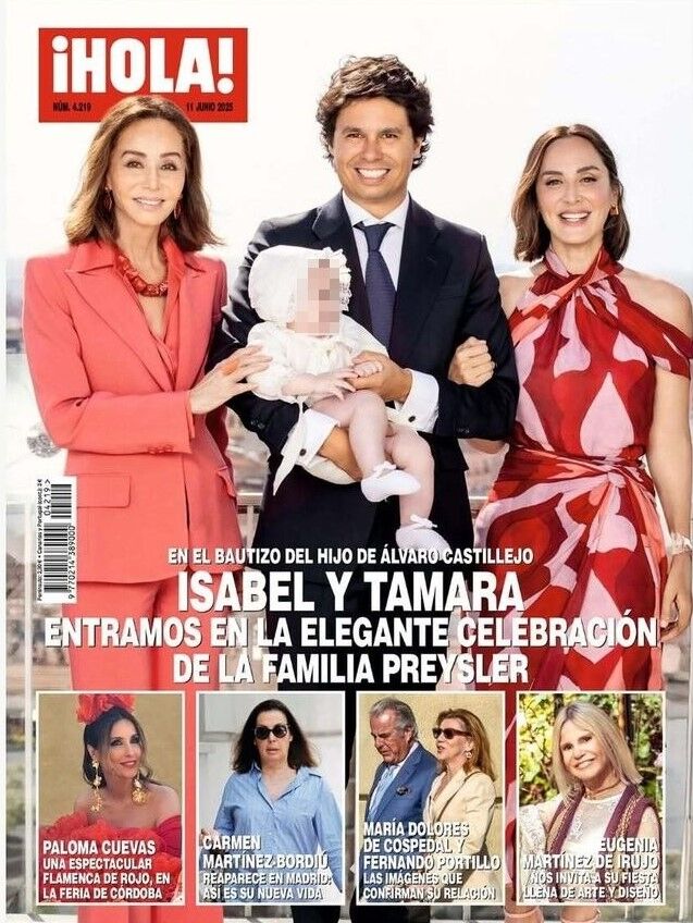 Isabel Preysler y Tamara Falcó en el bautizo de Nicolás, el hijo de Álvaro Castllejo