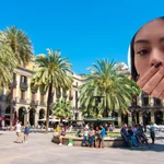 Una argentina junto a la ciudad de Barcelona