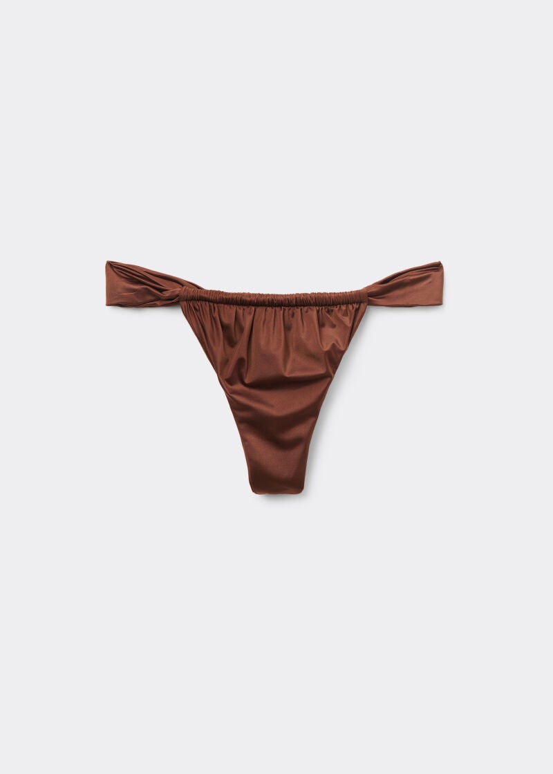 Brasileña laterales finos bikini shiny satin.
