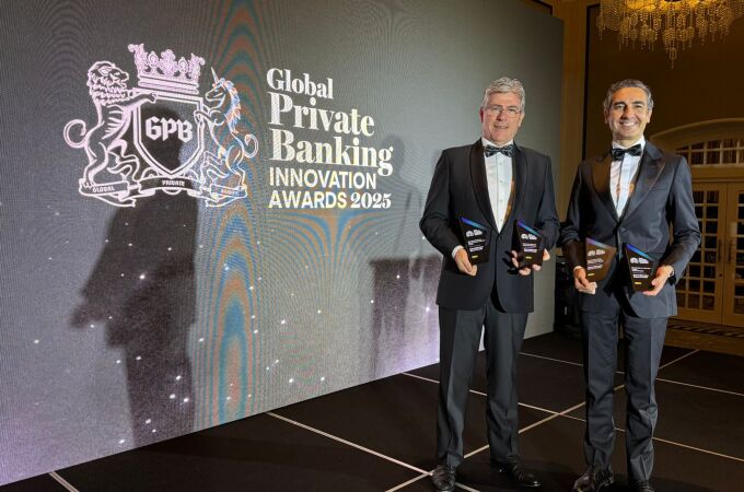 Ramon Satorra, director comercial de Banca Privada de Banco Sabadell junto a Xavier Blanquet, subdirector general de Banco Sabadell y director de Negocio de Sabadell Urquijo Banca Privada