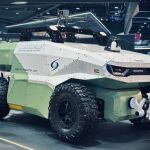 Uno de los tres robots presentados en la muestra de los Emiratos Árabes Unidos