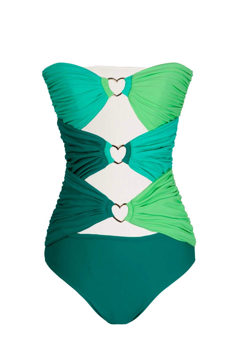 Bañador bandeau fruncido.