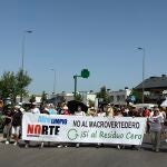 Un momento de la manifestación del pasado 31 de mayo en Tres Cantos contra la plataforma de biogás de Colmenar Viejo.