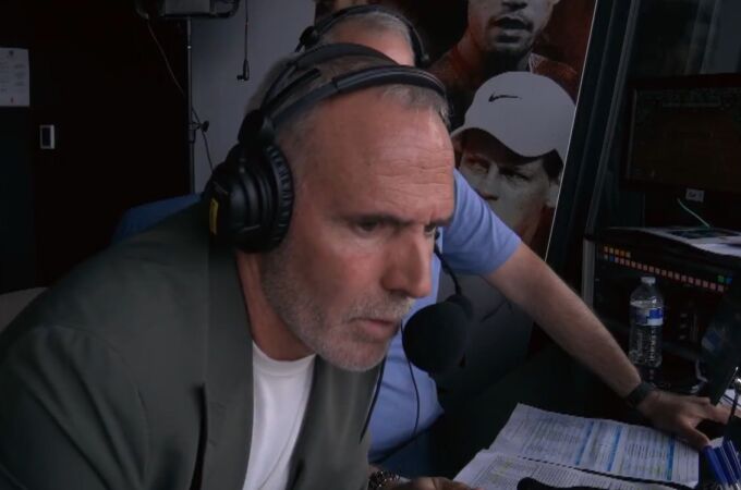 Álex Corretja, comentando la final de Roland Garros 2025 entre Alcaraz y Sinner