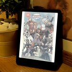 Un cómic abierto en el Kindle Colorsoft, en color negro metalizado