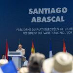 Abascal arremete contra Sánchez ante Le Pen, Salvini y Orban: "Lleva siete años cabalgando sobre la corrupción"