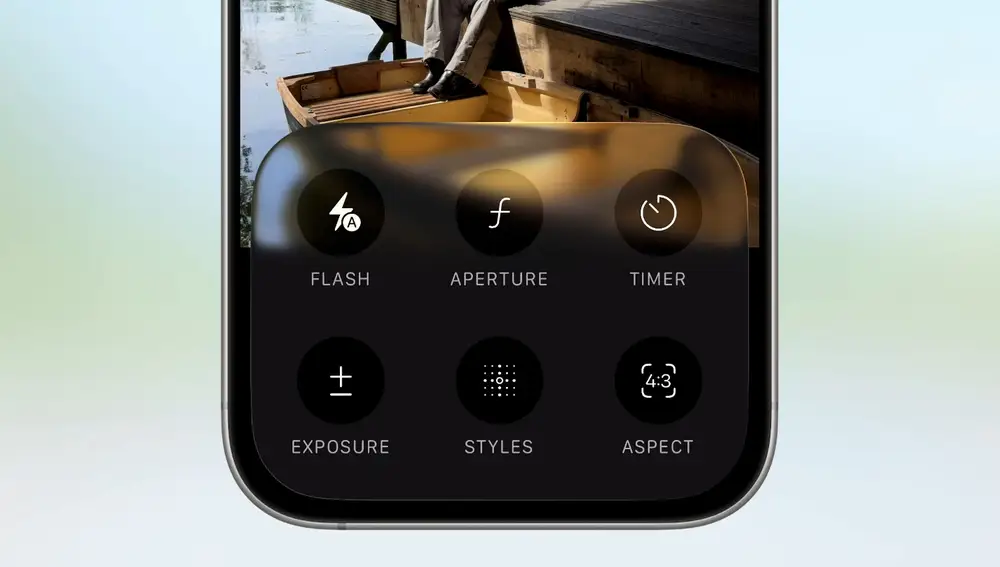 Nuevo menú de la aplicación Cámara de iOS 26