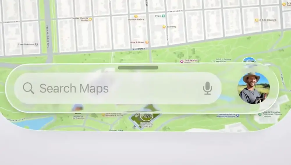 Interfaz de usuario de la aplicación Apple Maps