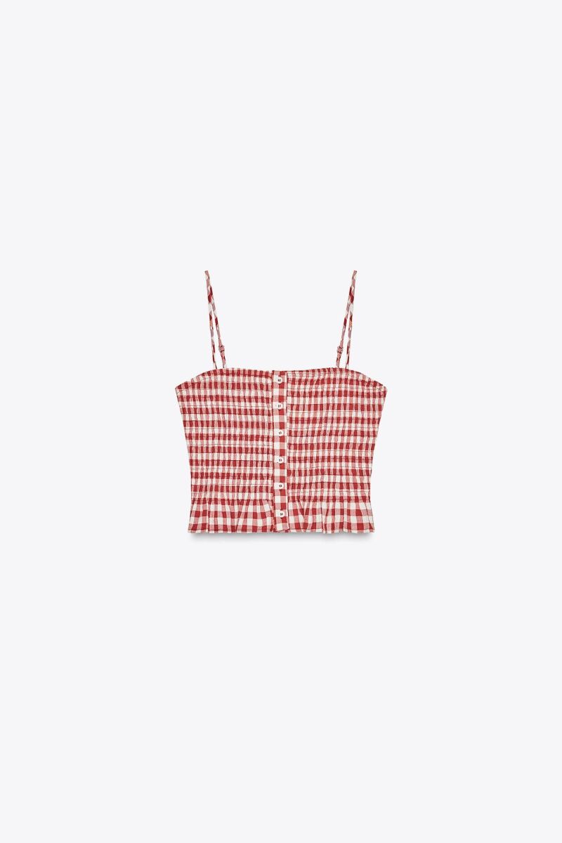 Top crop cuadro vichy.