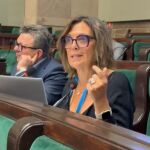 Portavoz de UE del PP en la Comisión Mixta para Union Europea en el Congreso de los Diputados, Milagros Marcos, durante una de sus interbenciones en la reunión de Palamentos europeos en Varsovia