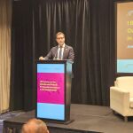 El ministro Carlos Cuerpo en la presentación del barómetro en Houston