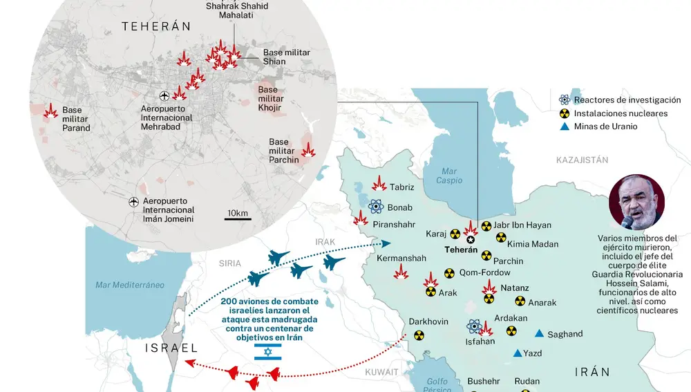 Infografía de los ataques israelíes a Irán