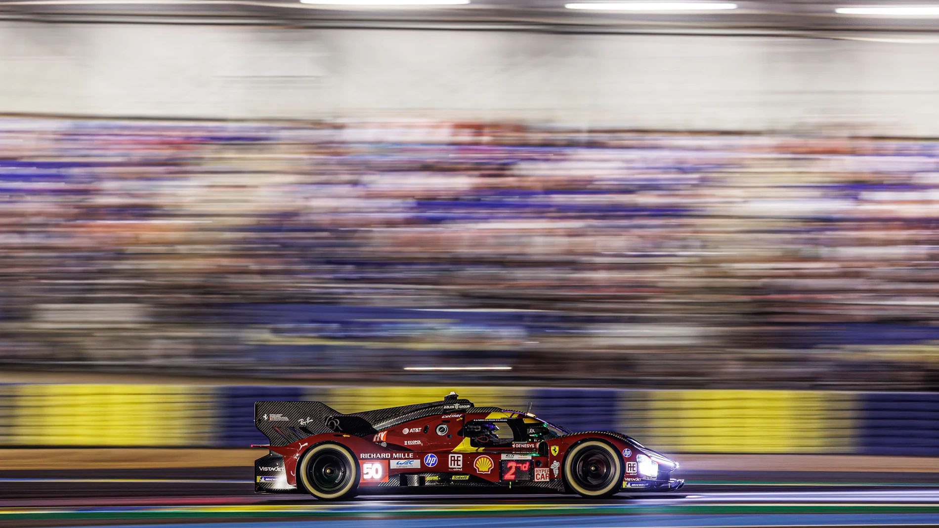 50 FUOCO Antonio (ita), NIELSEN Nicklas (den), MOLINA Miguel (esp), Ferrari AF Corse, Ferrari 499P, #50, Hypercar, action, during the Free Practice and Qualifying session of the 24 Hours of Le Mans 2025, 4th round of the 2025 FIA World Endurance Championship, from June 11 to 12, 2025 on the Circuit des 24 Heures du Mans in Le Mans, France - Photo Photo Frédéric Le Floc’h / DPPI AFP7 12/06/2025 ONLY FOR USE IN SPAIN