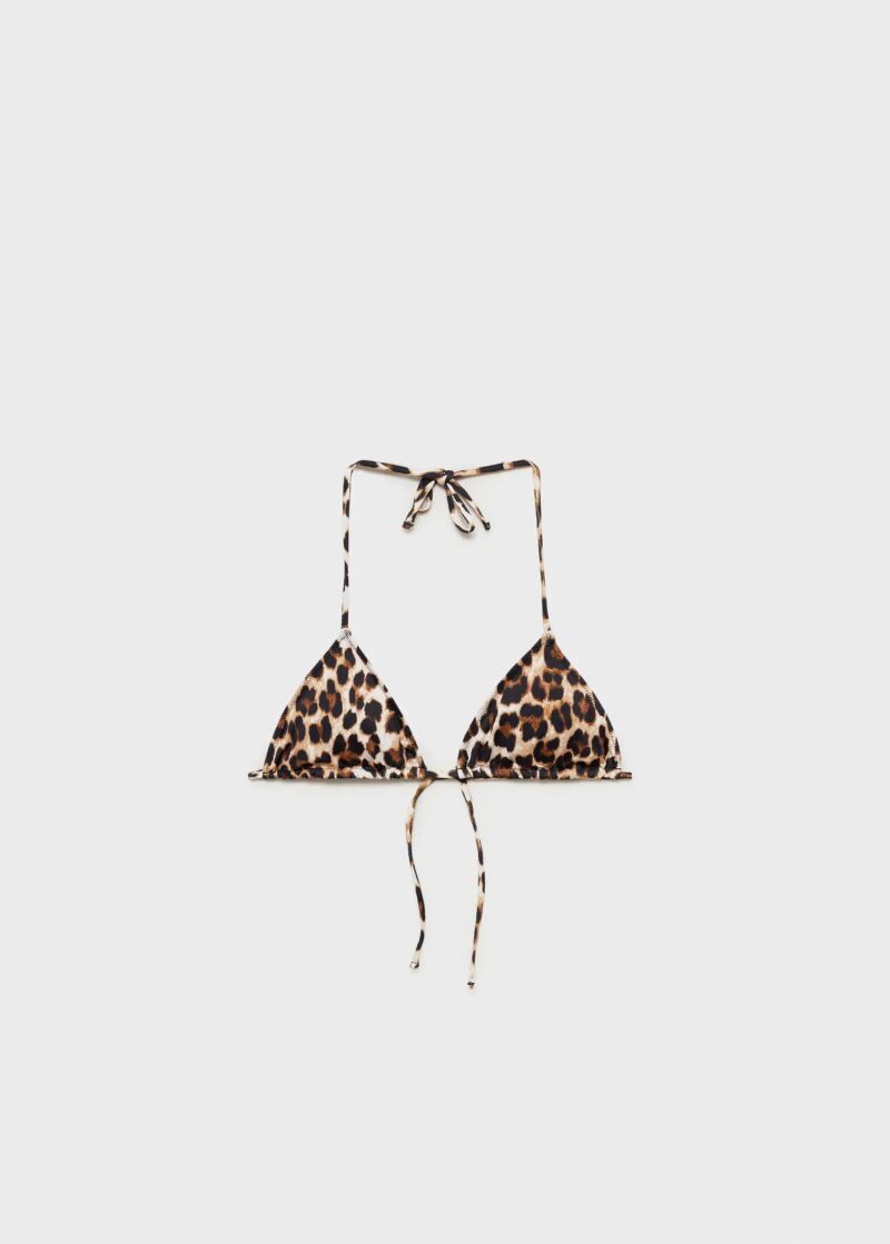 Top bikini de estampado animal.