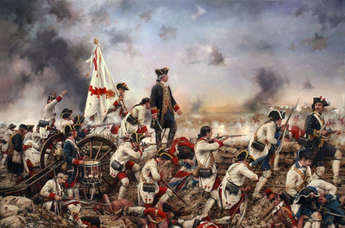 'Por España y por el Rey, Gálvez en América' (2015), un cuadro de Augusto Ferrer-Dalmau que representa un momento de la batalla de Pensacola.