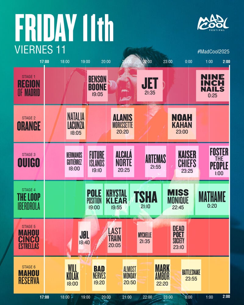 Horarios de la segunda jornada de Mad Cool