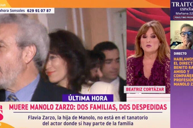 Beatriz Cortázar destapa en 'Y ahora Sonsoles' la verdadera relación entre Manolo Zarzo y su hija Flavia: "Ahora hablará"