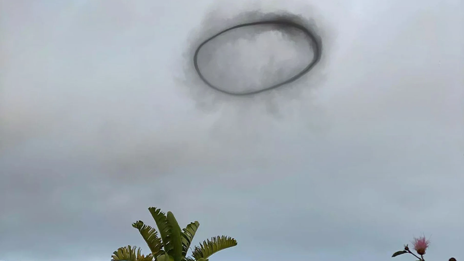 Una impactante imagen del círculo aparecido en La Palma