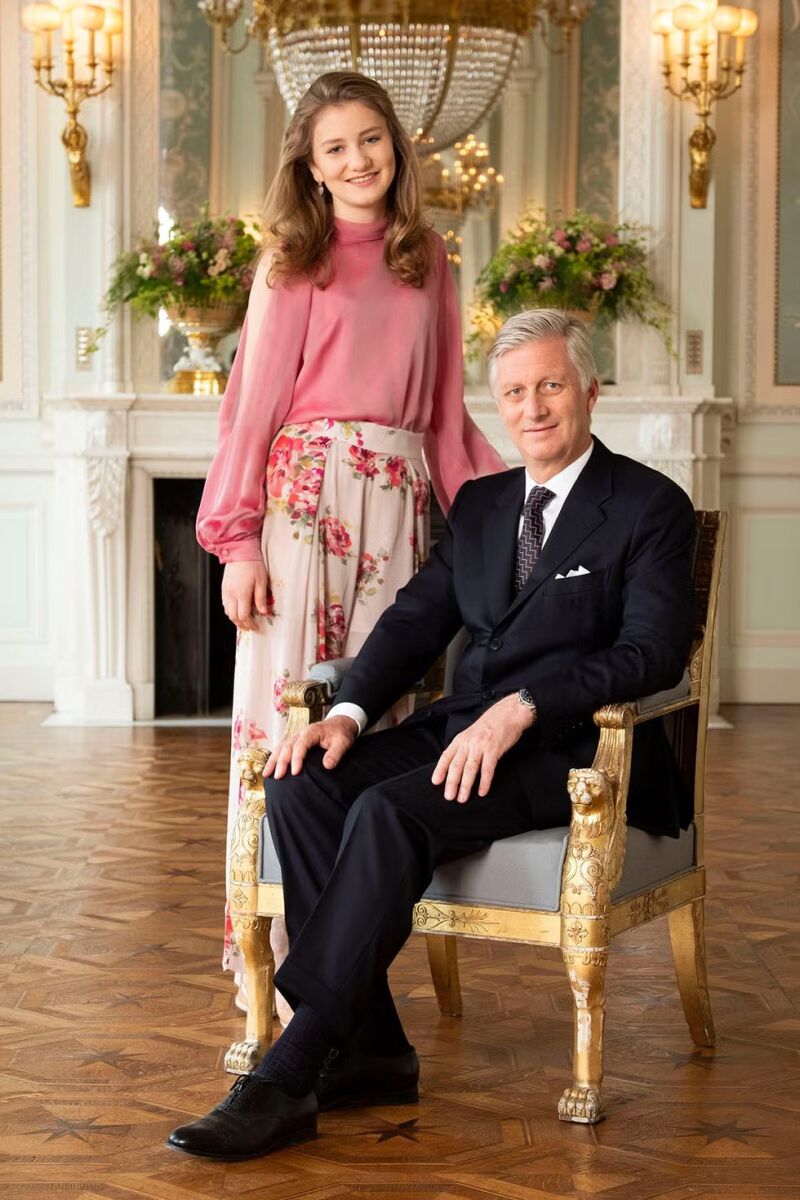 El rey Felipe de Bélgica y su hija, la princesa heredera Isabel
