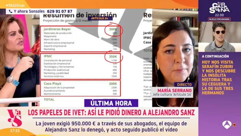 Captura de Teresa Bueyes en 'Y ahora Sonsoles'