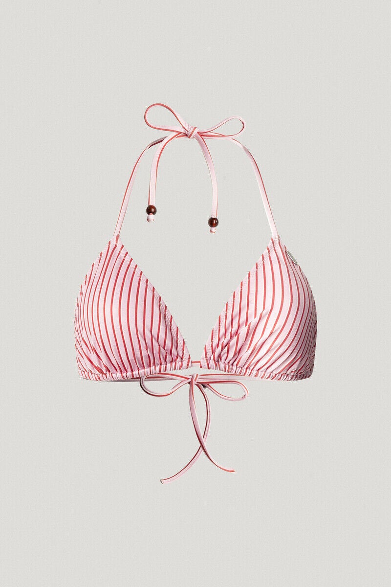 Top bikini de rayas.