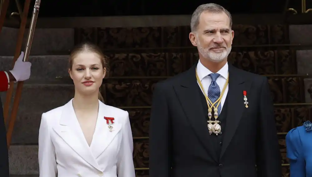 El Rey Felipe VI y la princesa Leonor de Borbón
