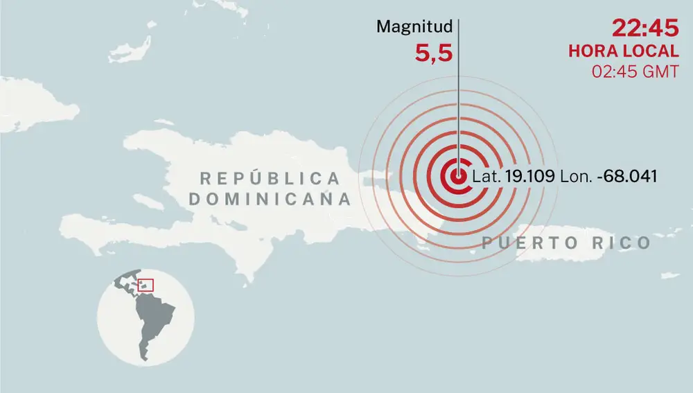Terremoto en Puerto Rico y R. Dominicana
