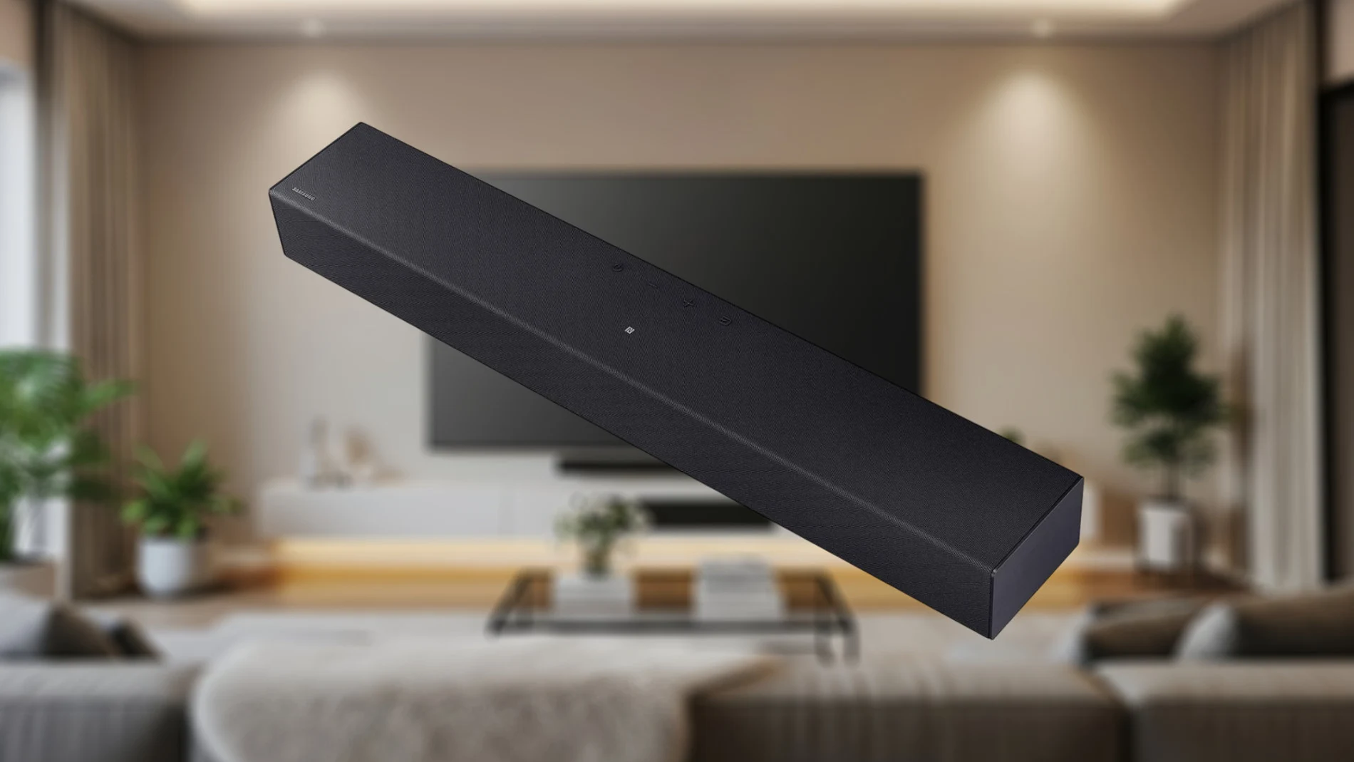 La barra de sonido Samsung HW-B400F/ZF es compacta y potente