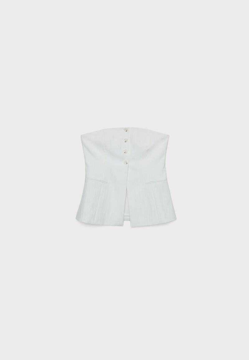 Top bustier botones textura.