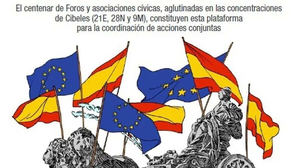 Cartel de concentraciones en Cibeles