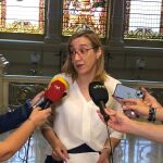 Rocío Anguita, portavoz de Valladolid Toma la Palabra en Valladolid, atiende a la prensa