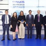 Sergio Alonso, Fátima Matute, Adriana Ibargüen, los doctores Julián Pérez Villacastín y Carlos Guijarro, y Francisco Marhuenda