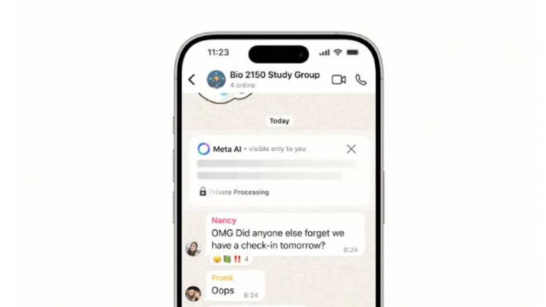 Cada vez es más difícil escapar de la IA de WhatsApp: Meta la utilizará para resumir tus conversaciones.