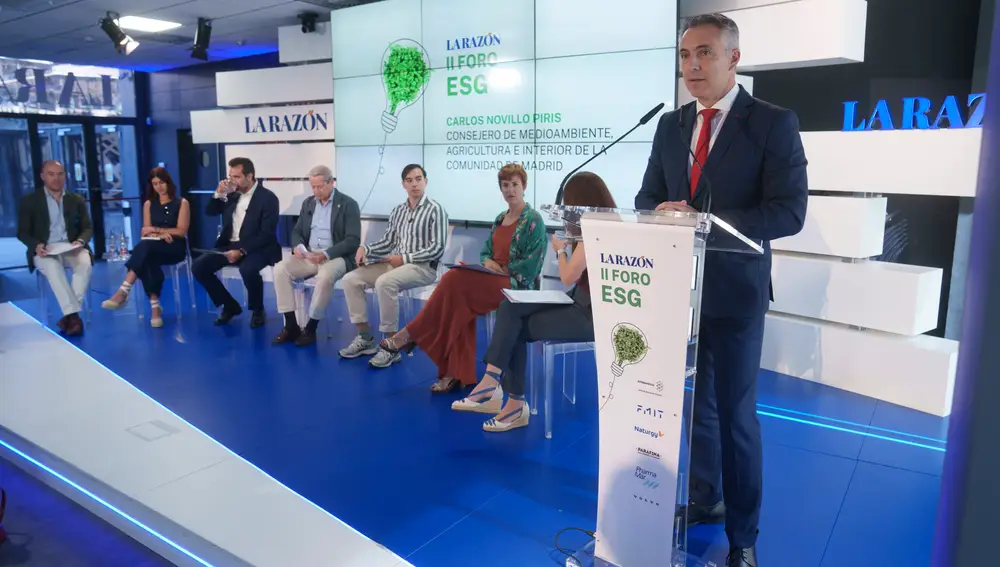 Carlos Novillo Piris, consejero de Medio Ambiente, Agricultura e Interior de la Comunidad de Madrid, en su intervención en el II Foro ESG de La Razón
