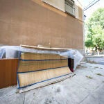 Personas sin hogar en el barrio de Usera.