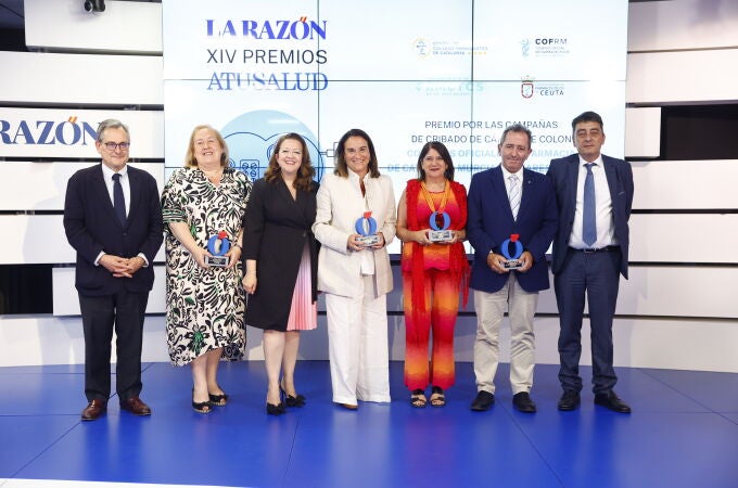 Marta Galipienzo, María Ferret, Rosa Alarcón y Mario de Miguel, junto a Marhuenda, Matute y Alonso
