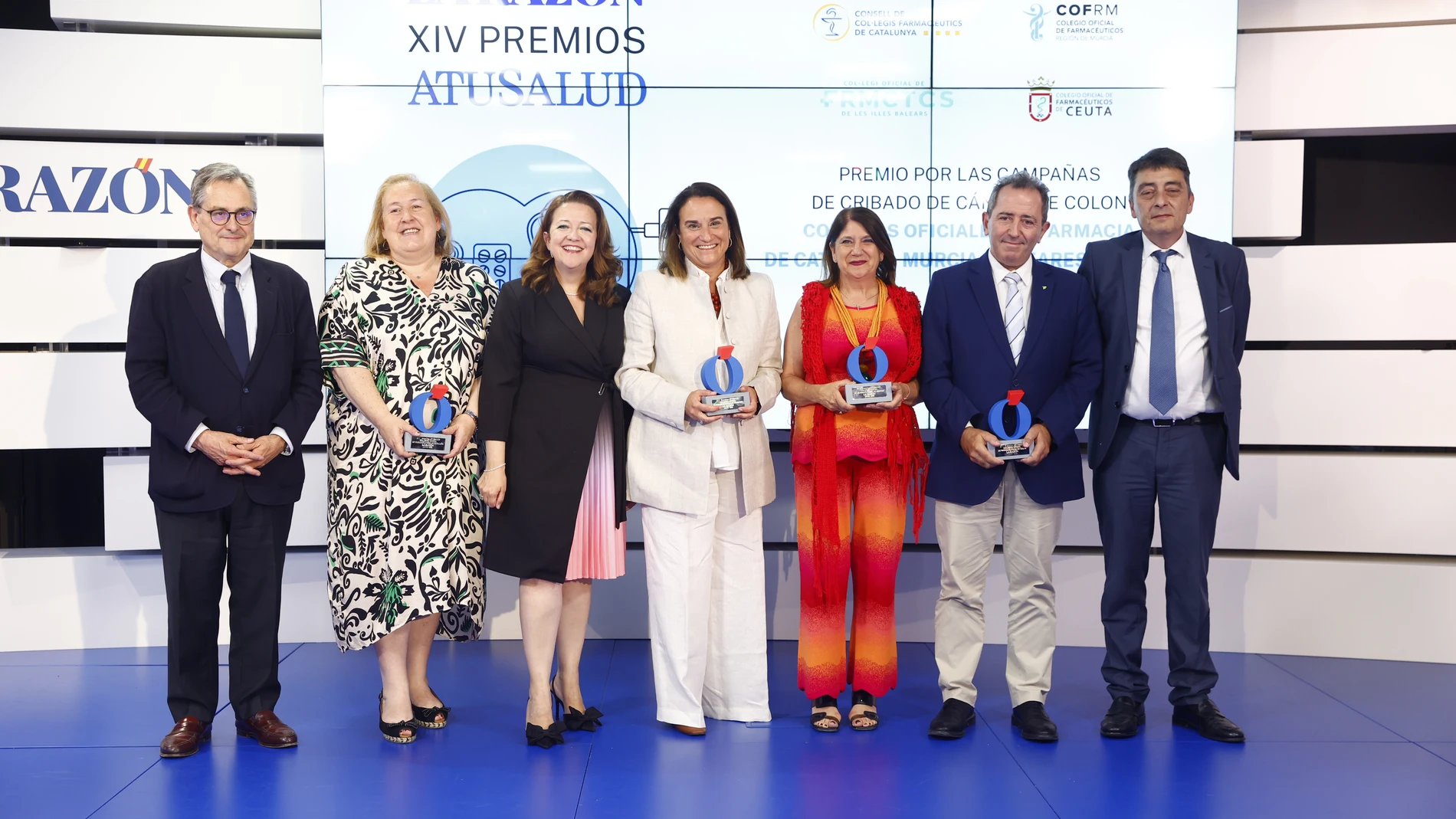 Marta Galipienzo, María Ferret, Rosa Alarcón y Mario de Miguel, junto a Marhuenda, Matute y Alonso