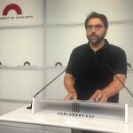 El portavoz del PSC en el Parlament, Ferran Pedret, en rueda de prensa este miércoles