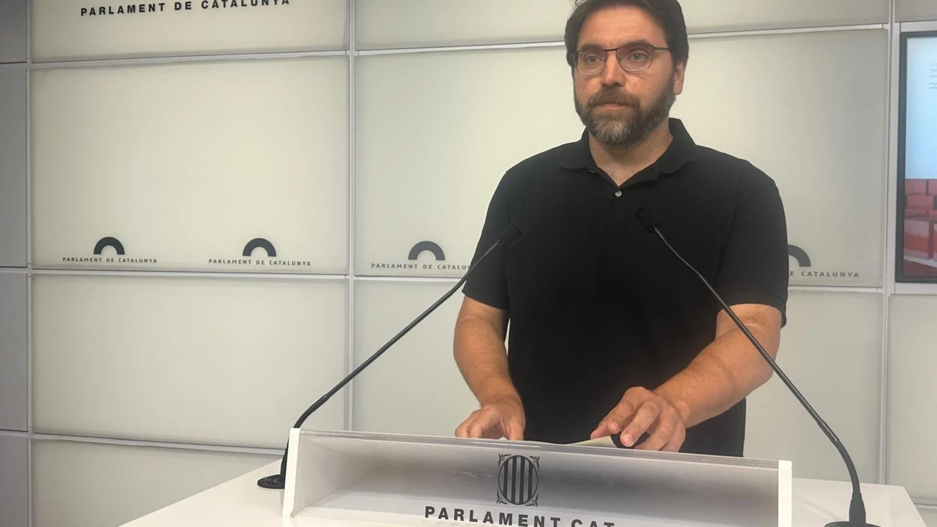El portavoz del PSC en el Parlament, Ferran Pedret, en rueda de prensa este miércoles EUROPA PRESS 25/06/2025