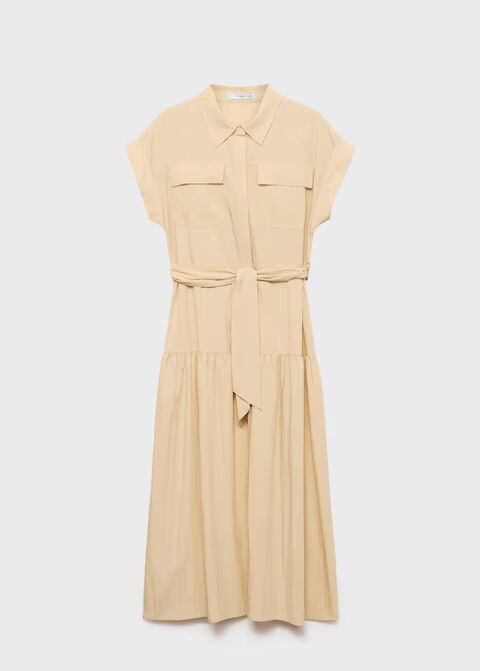 Vestido camisero detalle nudo.