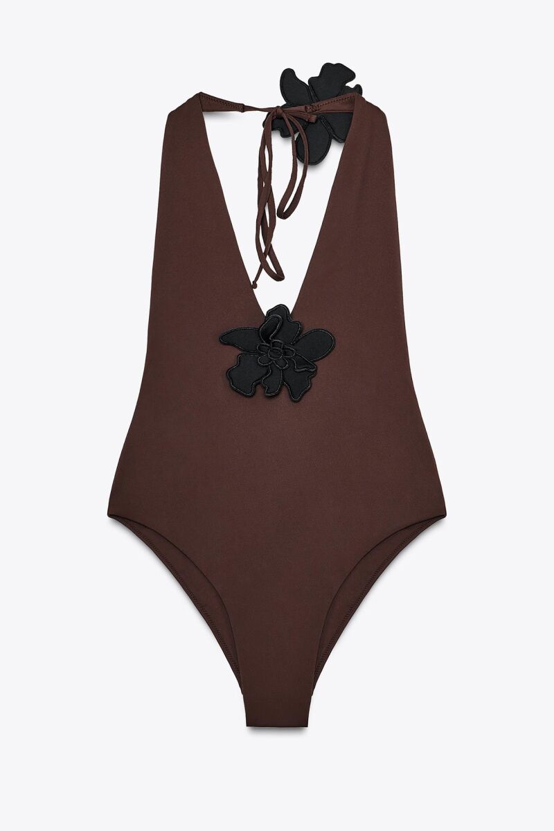 Bañador halter flores.