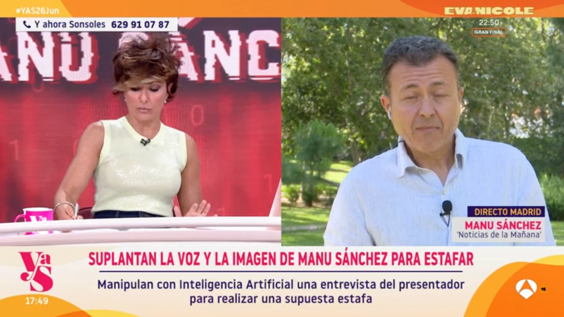 Captura de Manu Sánchez en 'Y ahora Sonsoles'