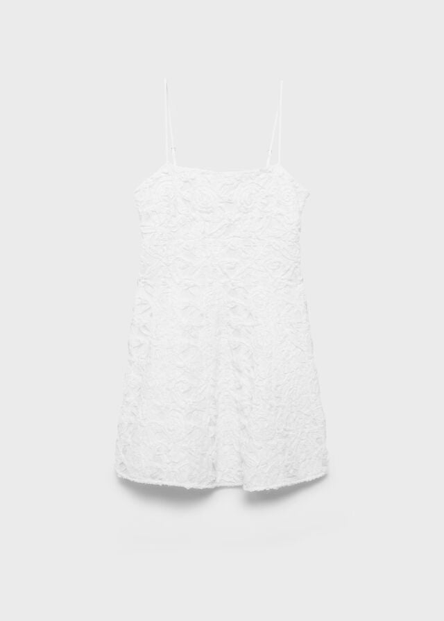 Vestido corto textura flores.