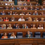 María Jesús Montero, Felix Bolaños y Yolanda Díaz en el Congreso de los Diputados. David Jar