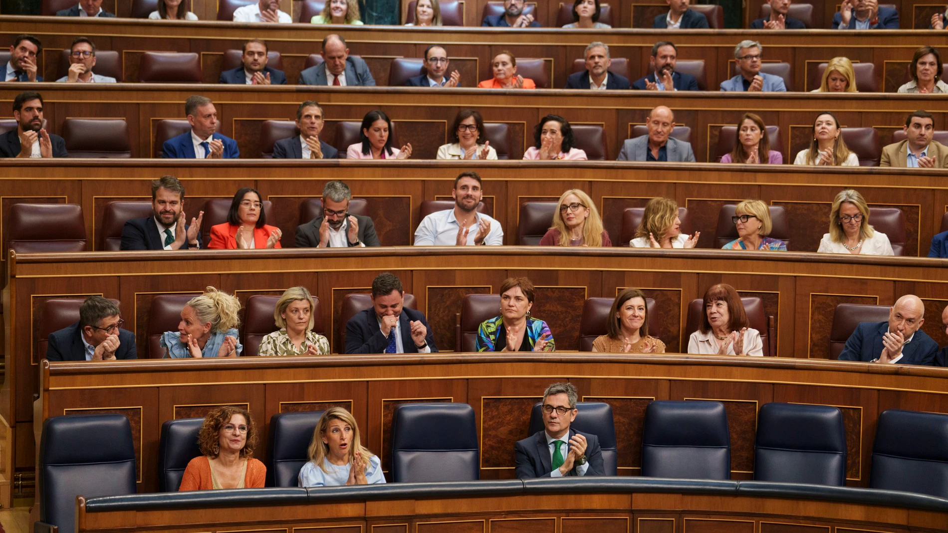 María Jesús Montero, Felix Bolaños y Yolanda Díaz en el Congreso de los Diputados