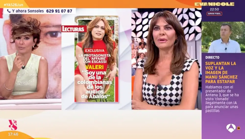 Captura de María José Suárez en 'Y ahora Sonsoles'