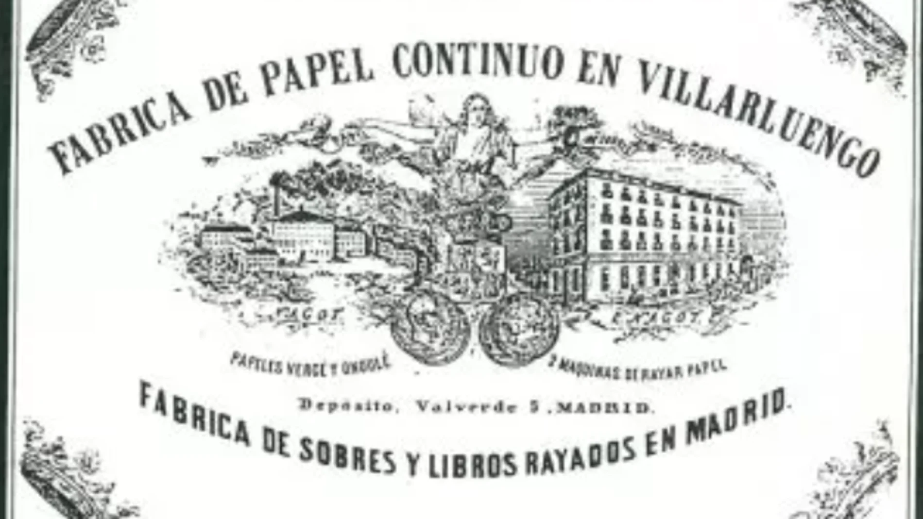 Publicidad de la fabrica de papel de Villarluengo