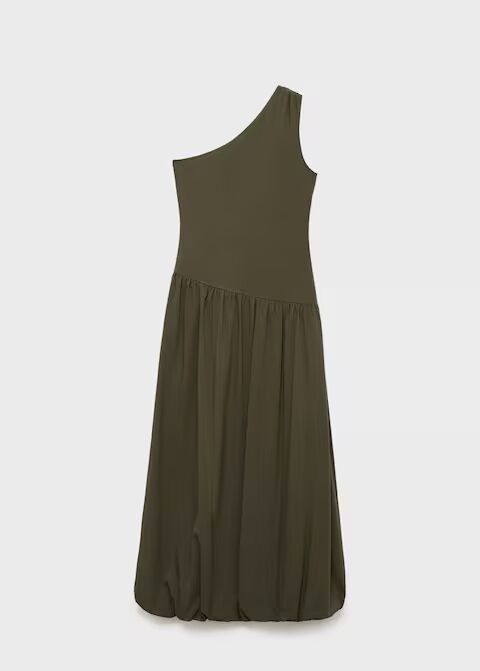 Vestido asimétrico abullonado.
