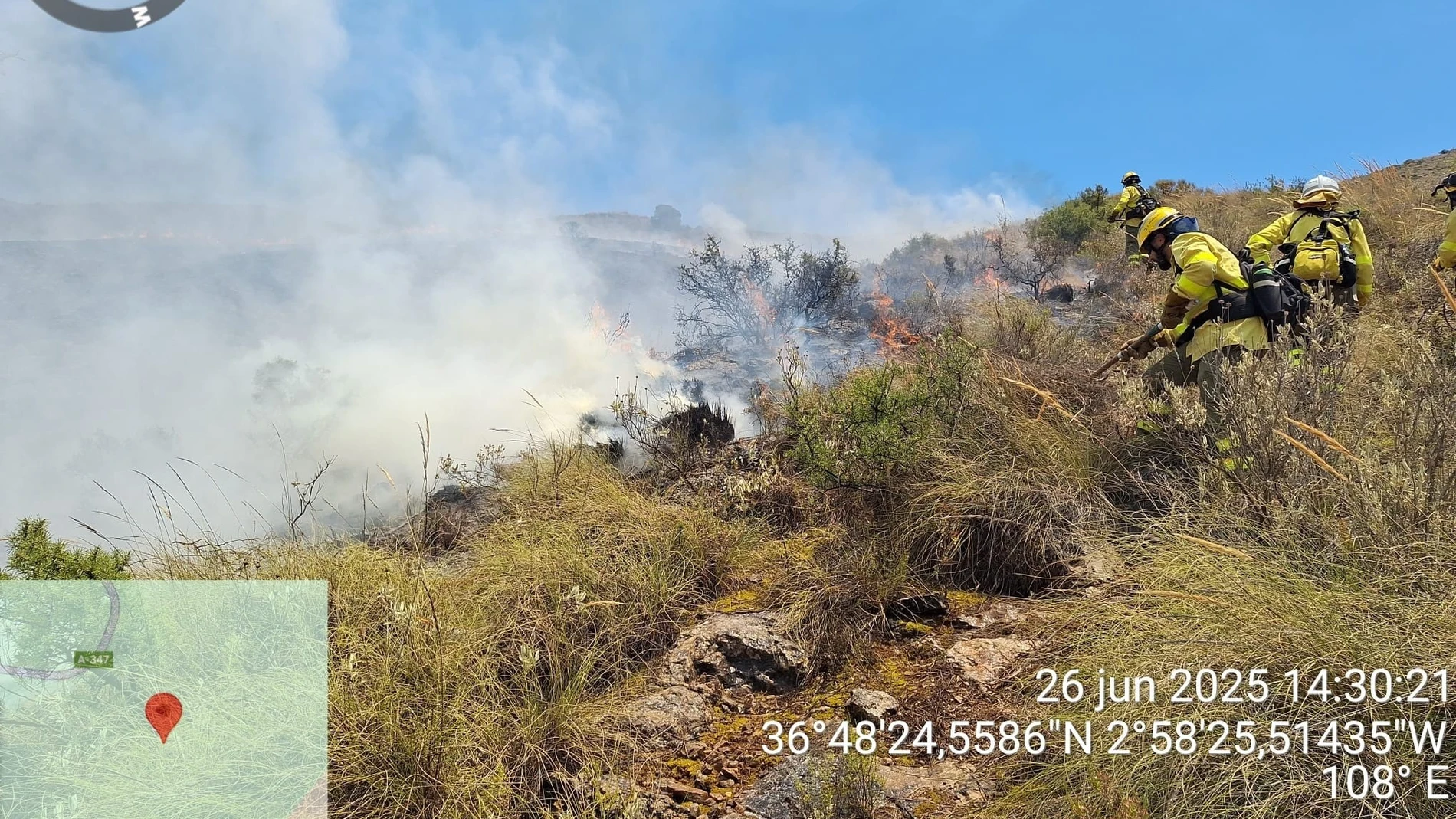 Incendio forestal en Almería